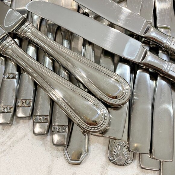 74 Pcs Flatware Stainless Mixed Patterns Makers Knives Forks Spoons ++++ Vintage - Picture 13 of 14